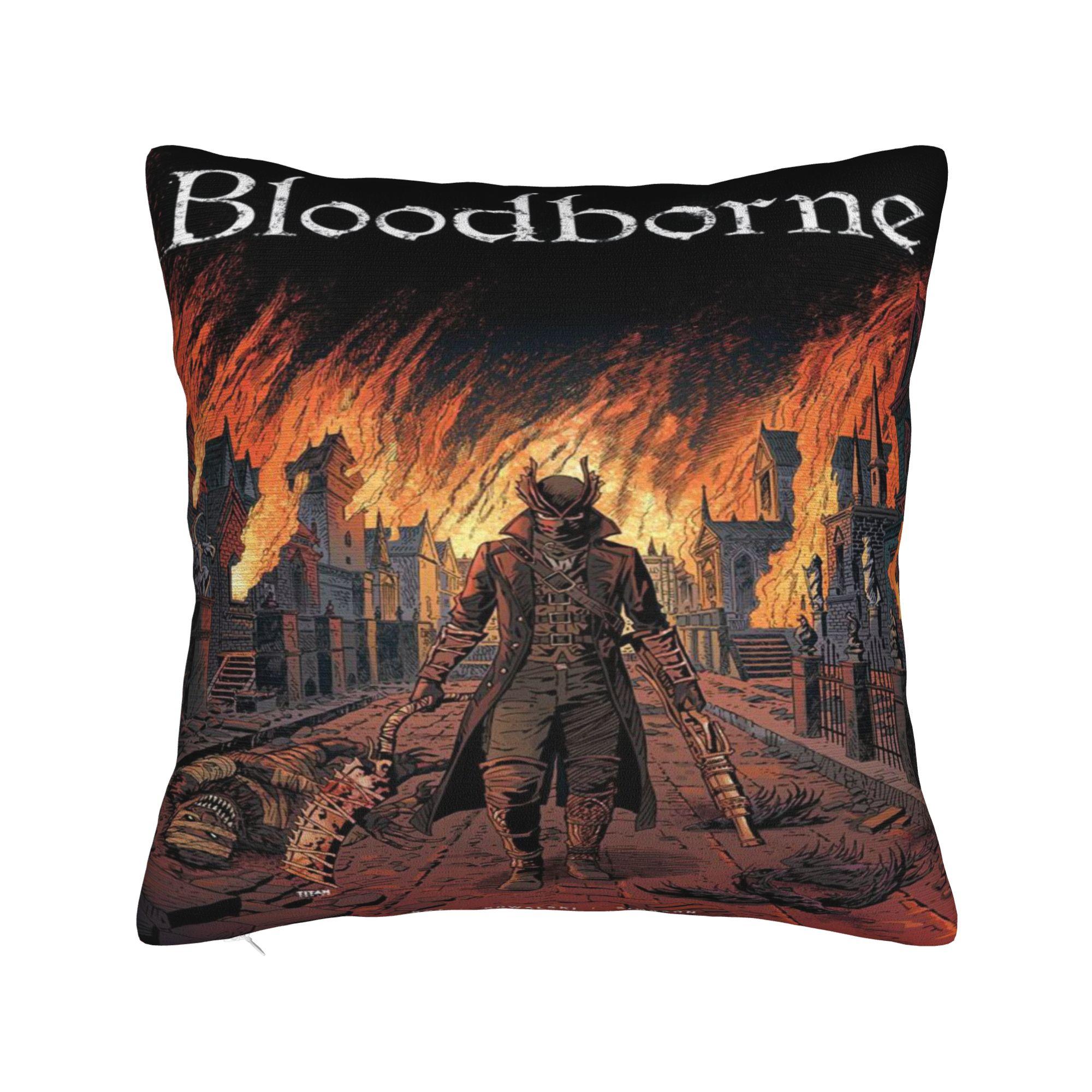 

Bloodborne Printing Pillowcase Cushion Cover Throw Pillow Cover Y2K Seater Decor Zippered Multi-Size 12x12in 30X30cm