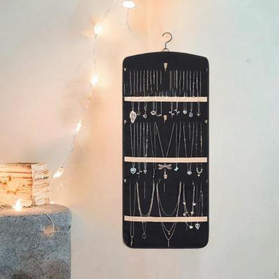Hanging Jewelry Organizer Necklace Hanger Rings Display Holder Double Sided with Metal Hook Wall