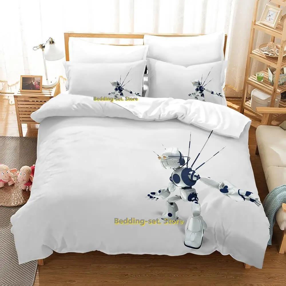 Ny Sci Fi Robot Sängklädesset Enkel Twin Full Queen King Size Sängset Vuxen Barn Sovrum Påslakanset Anime parure de lit Säng
