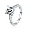 Minimalist Jewelry S925 Sterling Silver GRA Certificate Four Claw Princess Cut 2CT VVS1 Moissanite Engagement Wedding for Women
