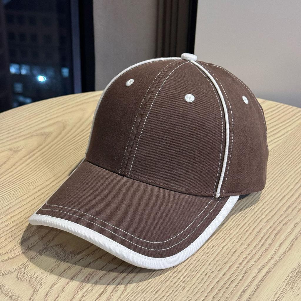 New stylish plain brimmed baseball cap with wide brim for spring and autumn, unisex, curved brim, fashionable and versatile