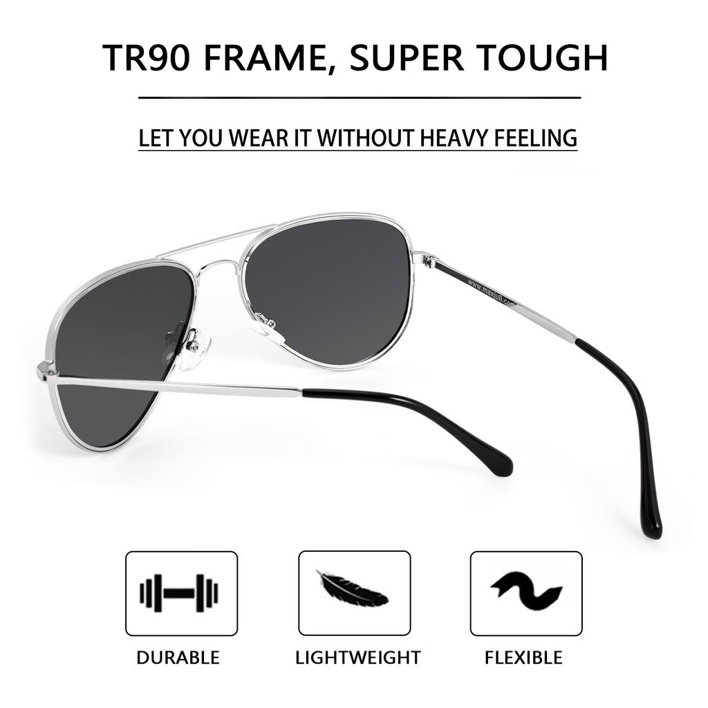 MAXJULI Aviator Sunglasses for Big Heads Men Women Fashion UV Protection 8123