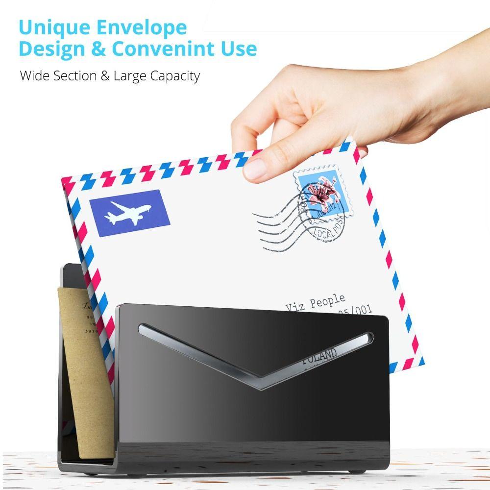 Lightweight Mail Holder Rack Acrylic Envelope and Bill Sorter File and Letter Holder School