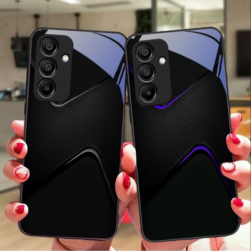 Simple And Large For Samsung Galaxy A15 5G 54 4G 51 50 24 35 90 71 12 51 53 52S 80 22 34 Black Tempered Glass Phone Case
