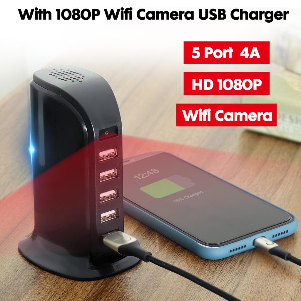 Buy 1080p Wifi Mini Camera 5 Port 4a Usb Charger Desktop Charging Station Home Security Camera At Affordable Prices Free Shipping Real Reviews With Photos Joom