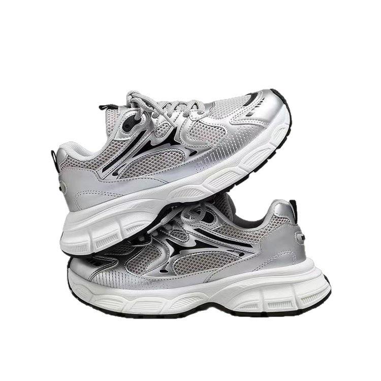 2025 New Thick-soled Heightening Dad Shoes Women's Autumn Casual Versatile Mesh Breathable Sports Shoes Thin Women's Shoes