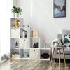 VASAGLE Bookcase, Stair Organiser, 10 Open Cubes, Wooden Display Shelf, Free Standing Shelf, 129.5 x 29 x 129.5 cm, Room Divider, White