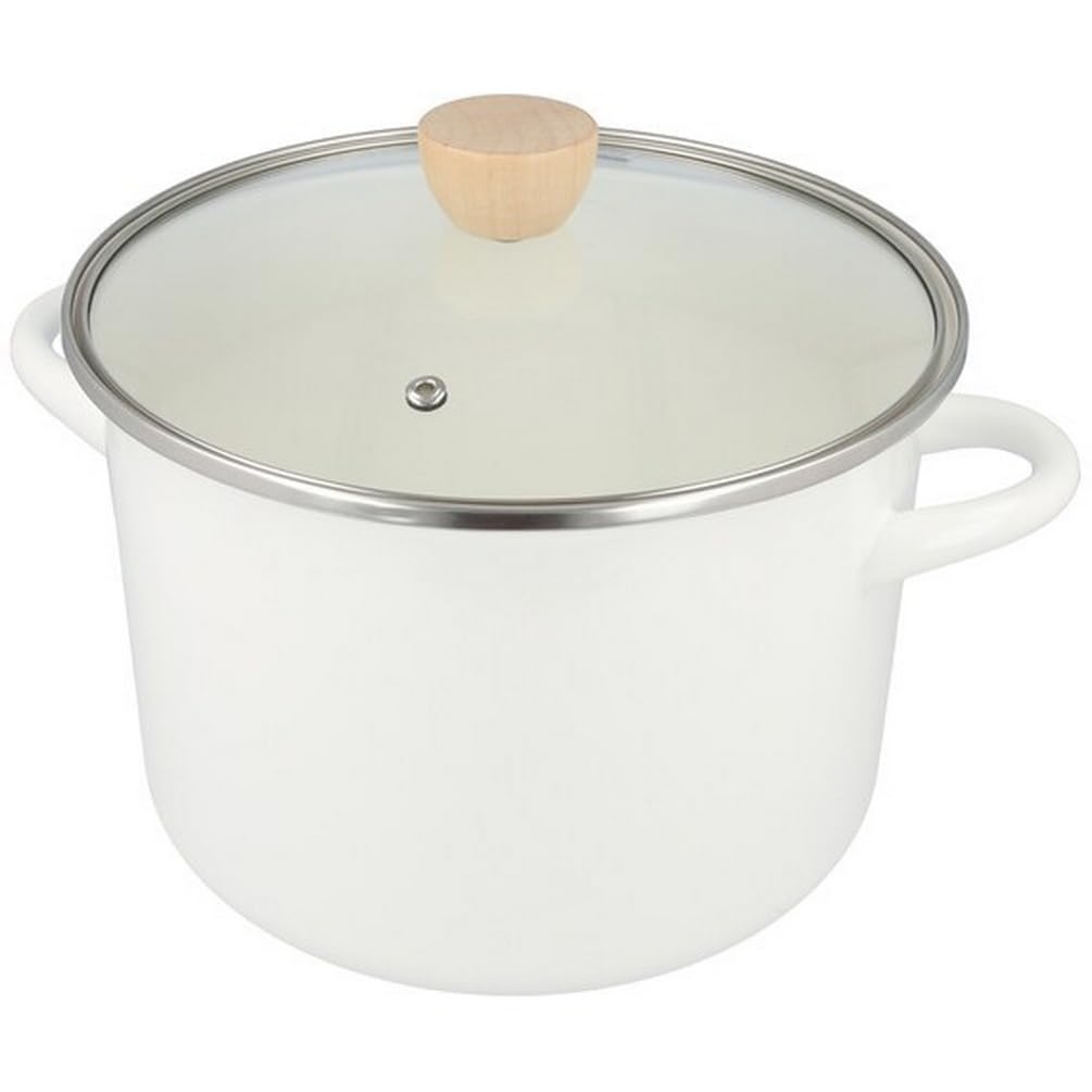Nitori IHGas Stove Compatible Enamel Double-Handled Pot MOREISH 22cm White NITORI 8942114