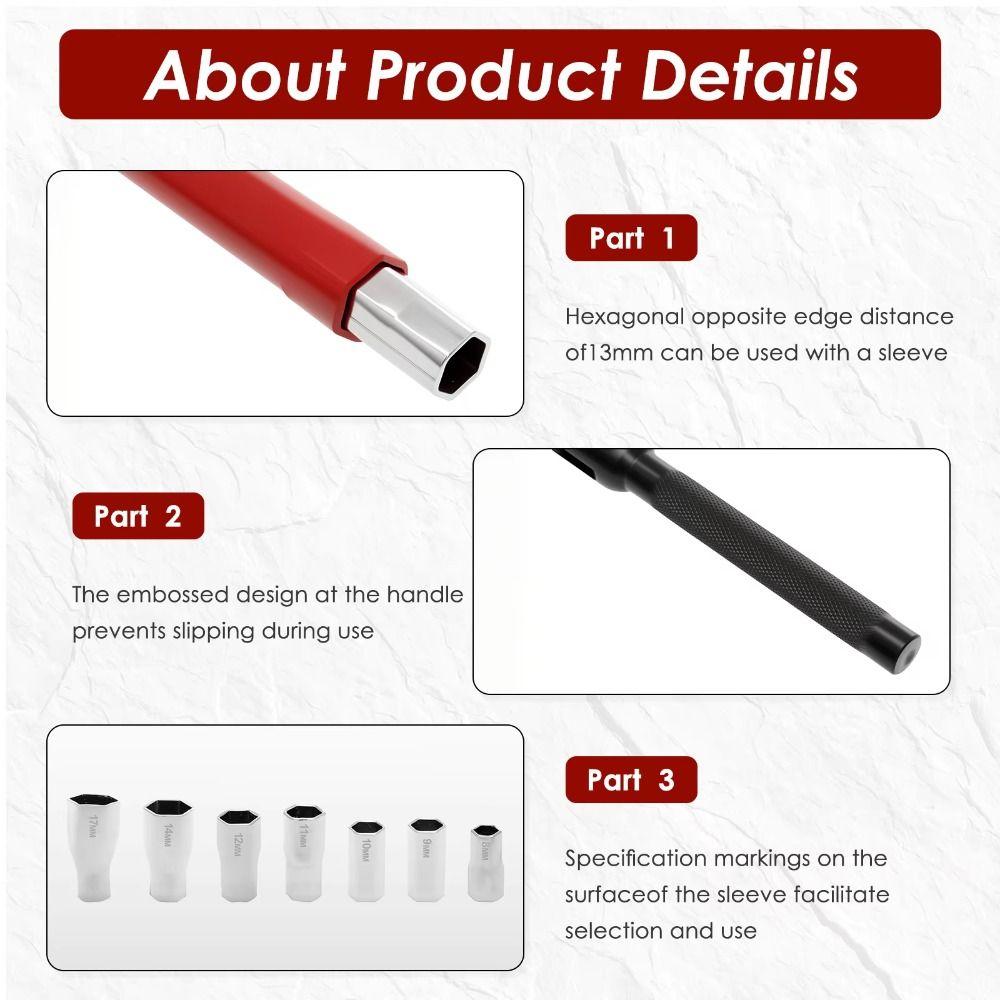 Adapter Set Shower Valve Wrench Bar Handle Tap Wrench Faucet Repair Tool Bathroom Installation