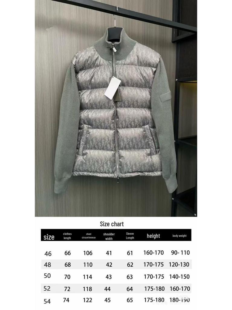 Men's High-Quality Wool Knit Down Jacket with White Duck Down Patchwork, Warm Outerwear for Autumn/Winter