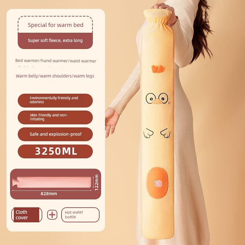 German Precision-Made Hot Water Bottle, 2026 New Model, Winter-Specific for Bedding, Thickened Explosion-Proof Long Plush Warm Water Bag