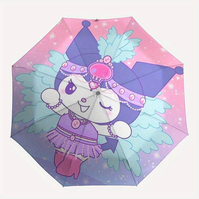 1pc Kuromi Dance Durable Cartoon Folding Umbrella, Portable 3-Fold Compact Umbrella for Men and Women, Suitable for Travel or Daily Use.V048