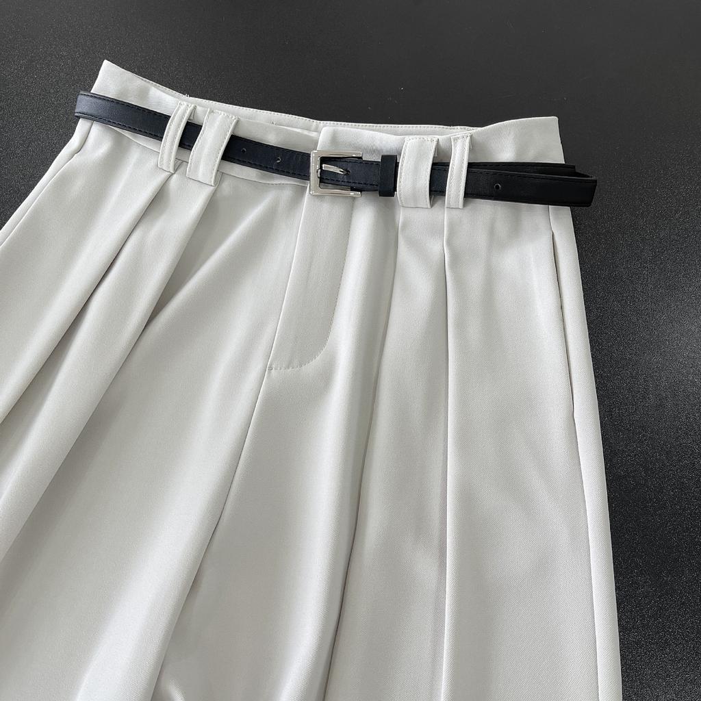 Modische plissierte Hose mit weitem Bein für Damen, hohe Taille, gerade, locker, Anzughose, weiblich, Frühling 2026