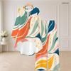 Women Plus Size Two Piece Set Round Neck Long Sleeve Printed High Low Top Wide Leg Pants