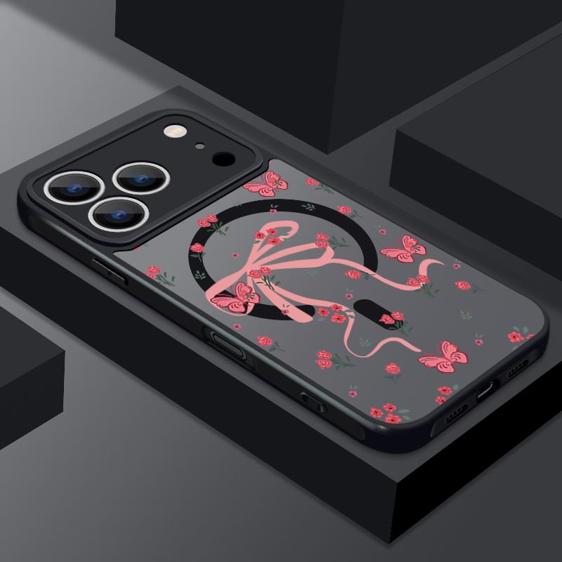 Colorful Bowknots Pattern Case For iPhone 17 Pro Max Funda iPhone 16 15 14 13 Pro Max Rugged Bumper Magnetic For Magsafe Shockproof Cover