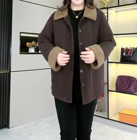 

Комплект стеганой плюшевой одежды в стиле пэчворк большого размера для зрелых женщин на осень и зиму XL (120-140 kg)