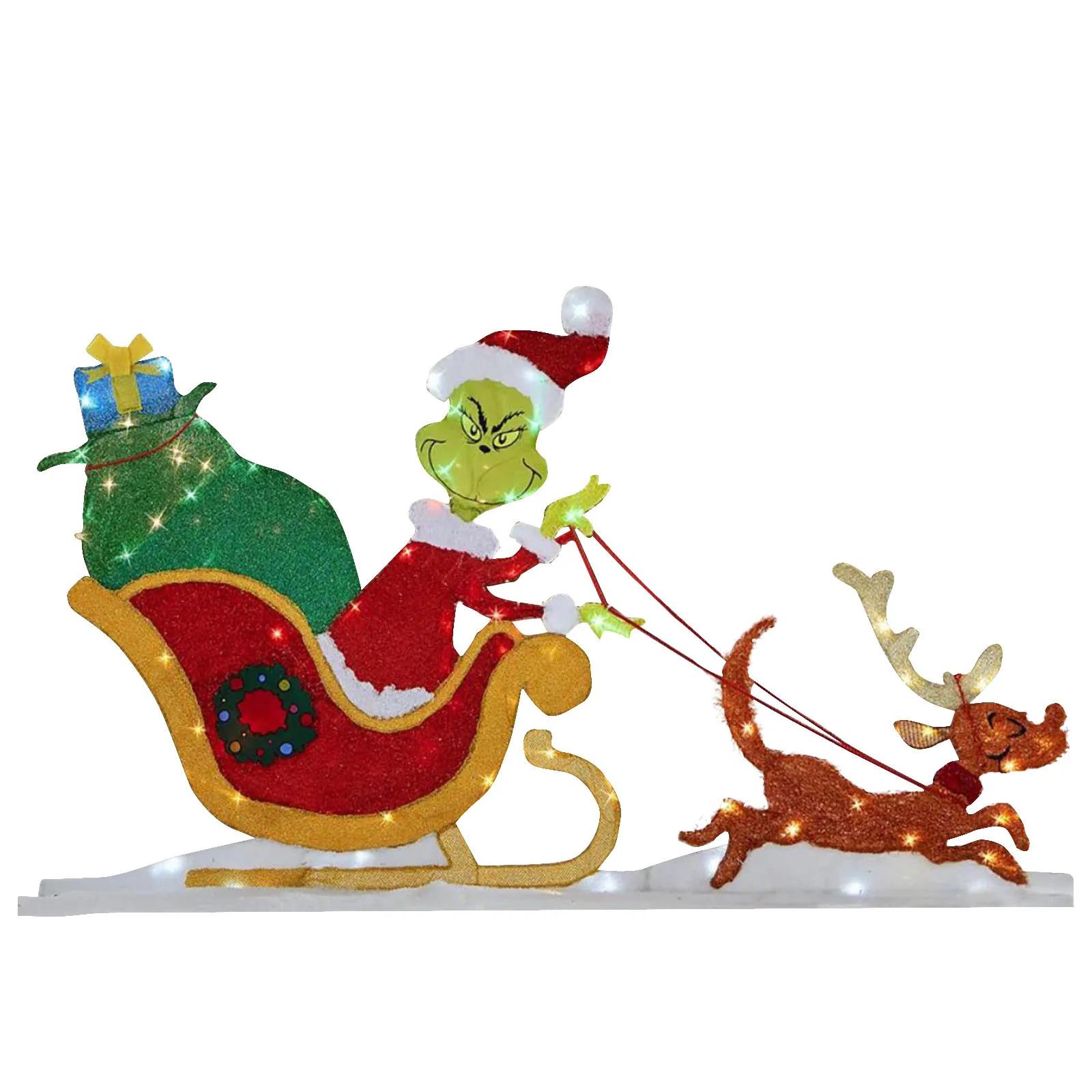 

Рождественские украшения на открытом воздухе, зеленые рождественские украшения на открытом воздухе, рождественские огни для украшения газона в саду и дворе style 1