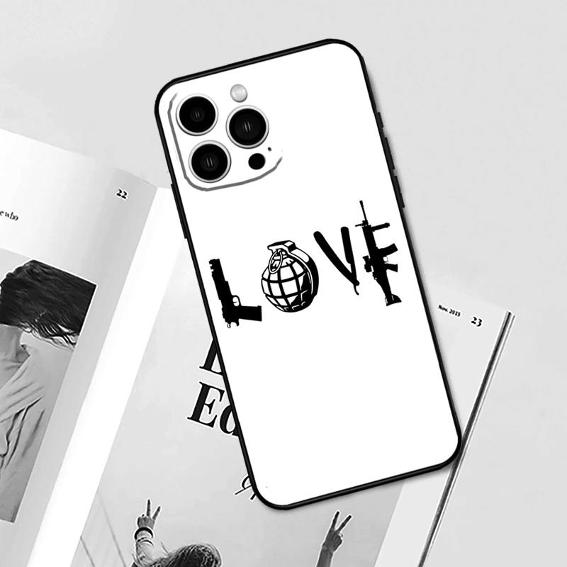 AK47 Handgun Gun BUllets Phone Case For iPhone 11 12 13 14 15 Pro Max Plus 12 13 Mini 7 8 SE X XR XS MAX Cover Shell