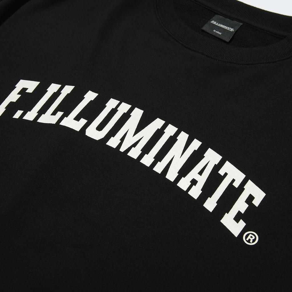 FILLUMINATE [Fw] Oversized Arch Logo Sweatshirt - Black