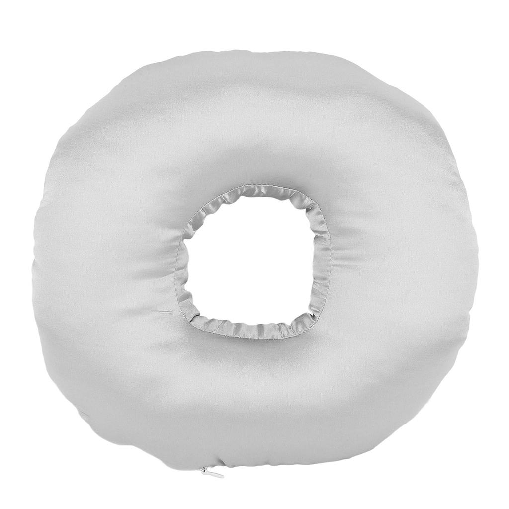 Silky Satin Ear Pillow Donut Pillow Ear Guard Pillow Side Sleeping Ear Pillow for Side Sleepers with Earplug and