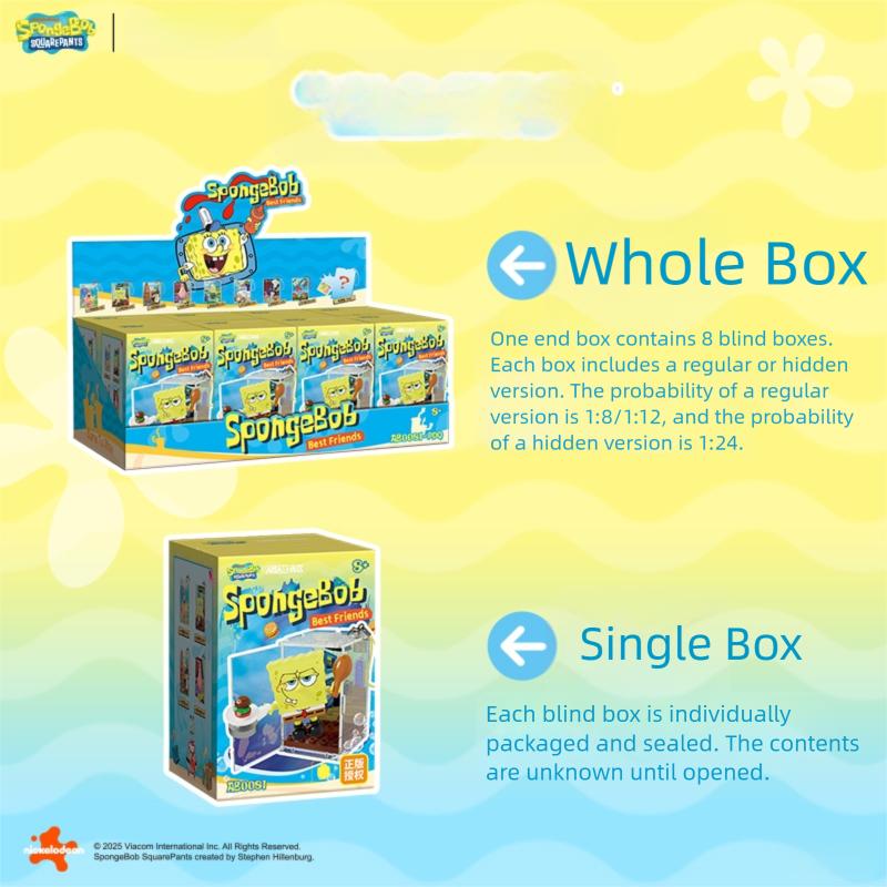 SpongeBob SquarePants Series Building Blocks Bikini Bottom Patrick Star Mr. Krabs Squidward Blind Box Toys Kids Surprise Gifts