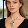 Collar de Cristal Curativo Colgante Prisma de Piedra Preciosa Collar de Piedras Naturales Coloridas Collar de Árbol de Cristal Regalo de Energía Espiritual para Hombres Mujeres