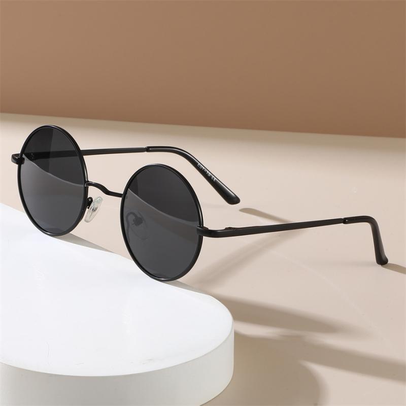 Fashion Retro Round Hippie Sunglasses for Women Men Trendy Punk Disco Party Glasses Circle Metal UV Protection Sunglasses