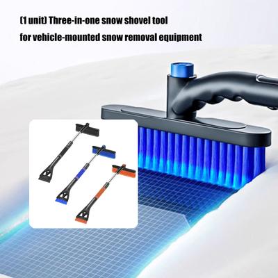 Outil racloir à glace pour pare-brise multifonction 9,4 pouces Brosse à neige à poils doux Poignée en mousse antidérapante Convient pour le nettoyage hivernal