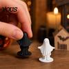 Matte Black Ghost Statue 3D Printed Cute Figurine, Minimalist Home Decor, & White Unique Artistic Design Dual Colors, Stable Base for