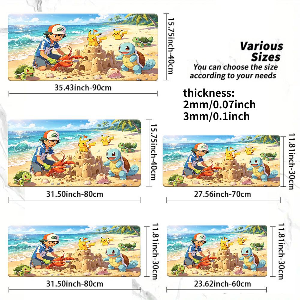 Ash Pikachu Forest Adventure Gaming Desk Mat NonSlip Washable Mouse Pad 30x80x0.2cm