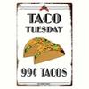 Metal Wall Art Retro Taco Tuesday Sign for Home Kitchen Diner Decor