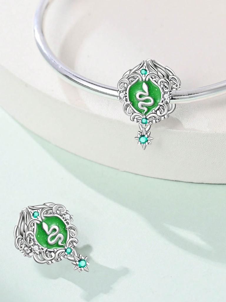 Charms Plata Spirit Snake Shield Rose Beads Charm Copper Plated Fit Copperoriginal Bracelet For Jewelry Making Diy Charm