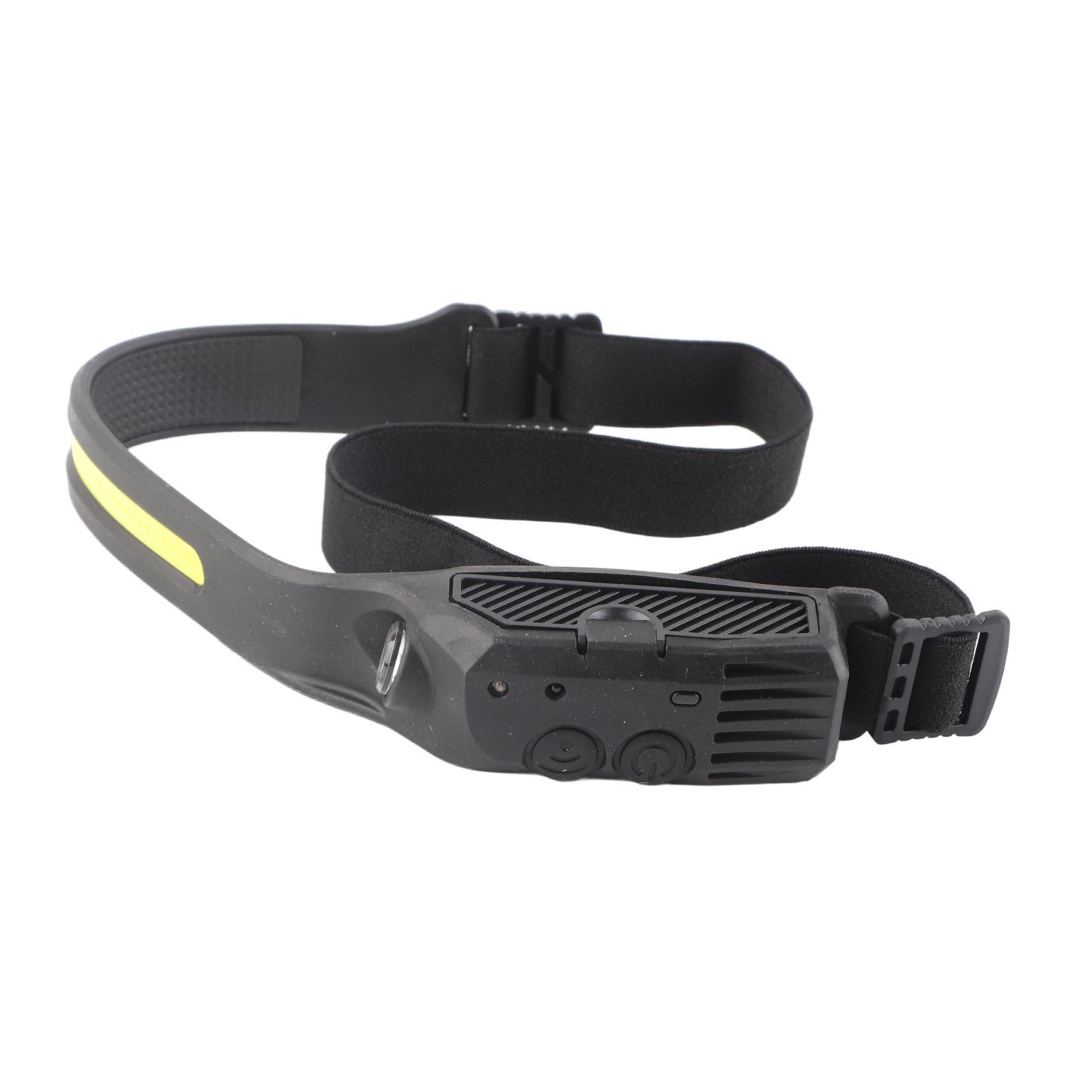 

LED Headlight USB Charging 4 Level Double Button Switch Silica Gel Material Intelligent Sensing COB Headlights