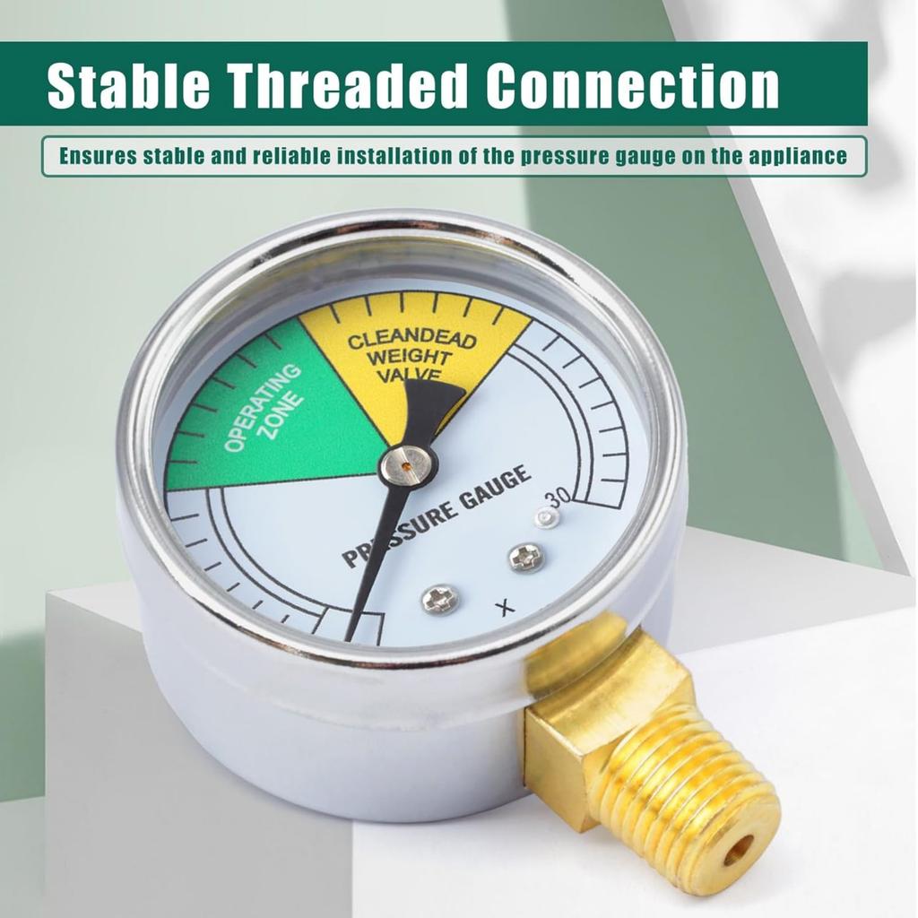 High Precision Pressure Gauge 0-30PSI Cooker Monitoring Instrument Stainless Steel Texture Suitable for Safe Monitoring