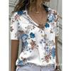 Women's Floral Top, Short Sleeved Printed Shirt