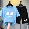 Fashion Kids T-shirt Shorts Set Fun Letter Printed Short Sleeve Tops Shorts 2pcs Summer Boy Girl's Outdoor Casual T-shirt Sets