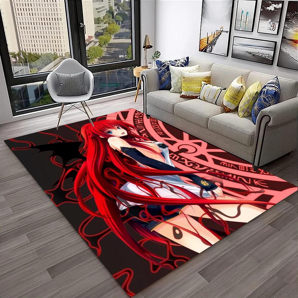 High School DxD Sexy Girl Cartoon 3D Carpet Rug for Home Living Room Bedroom Sofa Doormat Decor,kids Area Rug Non-slip Floor Mat