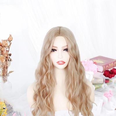 Synthetic Wig Light Brown Without Bangs For Women Long Hair