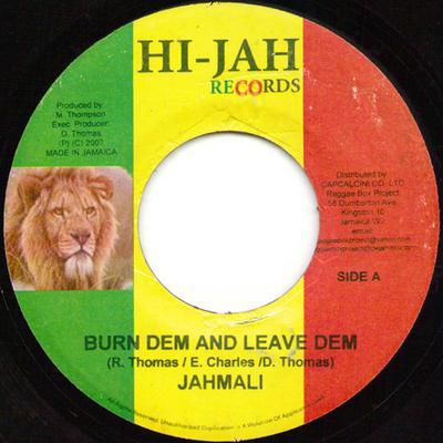 7inch Record JAHMALI - Burn Dem And Leave Dem NONE Hi-Jah Records 2007 Jamaica Reggae, Ska & Dub Used