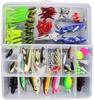 120pcs Fishing Lures Mixed Including Spinner VIB Triple Hooks, Single Hooks, Swivel, Pliers and Fishing Box.