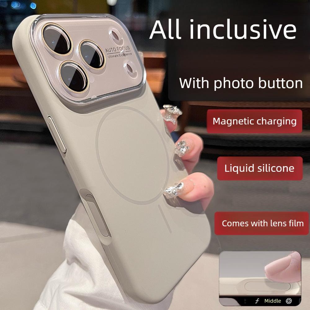 Compatible with IPhone 17, Large Window Liquid Silicone Full Coverage, Apple 16 Thin Circle Magnetic Charging Protective Case