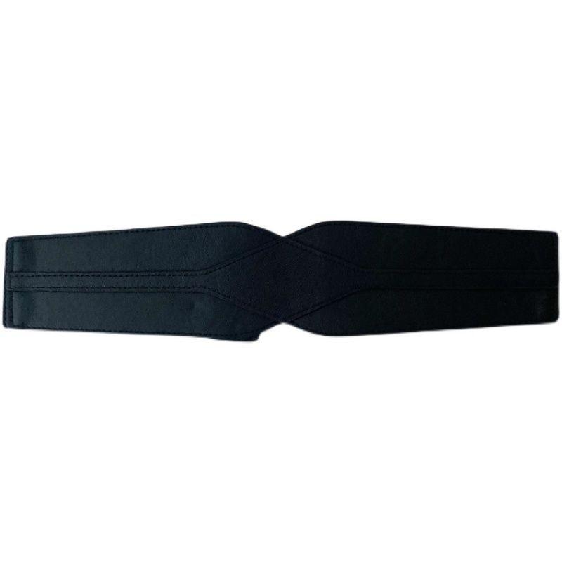 Black Fashionable Youthful Wide Waist Belt For Women Trendy Dress Accessory For Every Occasion