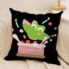 Cute D-Duolingos Cushion Cover Silky Short Plush Double-Sided Printed Pillow Case for Sofa All Seasons Home Decor Gift