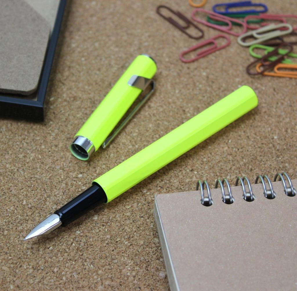 Caran Fountain Pen M Medium nib 849 Fluorescent Yellow Officially imported d'Ache 0840-470 Dual-use