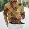 Geometric Pattern Long Sleeve Shirt, Trendy Casual Wear for Men
