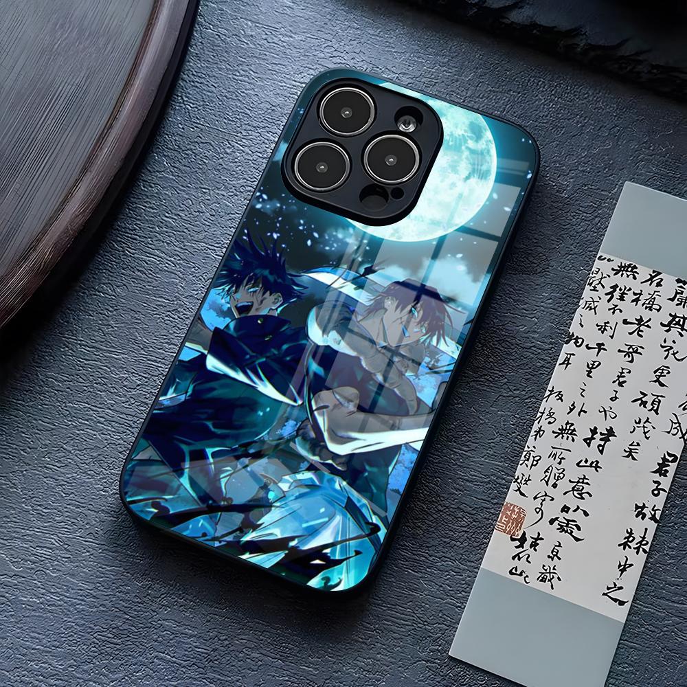 Toji Fushiguro Anime Phone Case For IPhone 15 Pro Max 14 Pro 12 11 13 Mini X XR XS 16 Plus SE Tempered Glass Back Cover