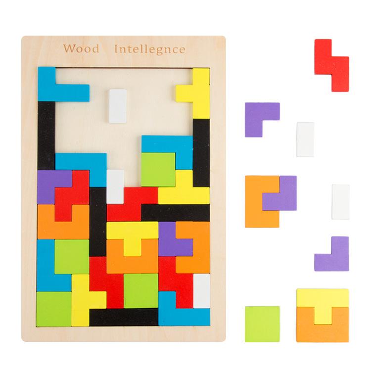Tetris Wooden Blocks Puzzle for Children's Early Education - Kindergarten Toy