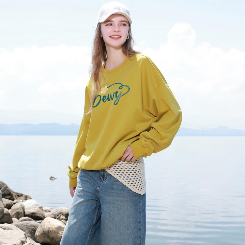 Sancai 2025 Fall Floral Letter Print Loose Sweatshirt