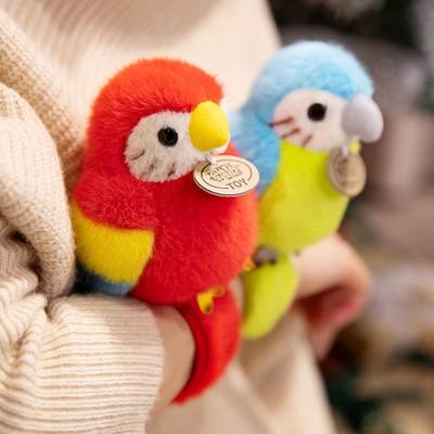 Simulation Parrot Plush Pendant Plush Animal Magnetic Birds Snap Wristband Cartoon Bag Pendant Standing Shoulder Animals
