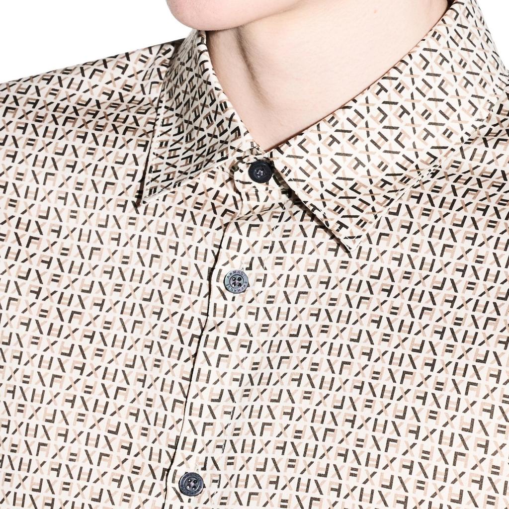Armani Exchange Logo Print Button-Down Long Sleeve Shirt Men shirts XM001942-AF19194-F1165